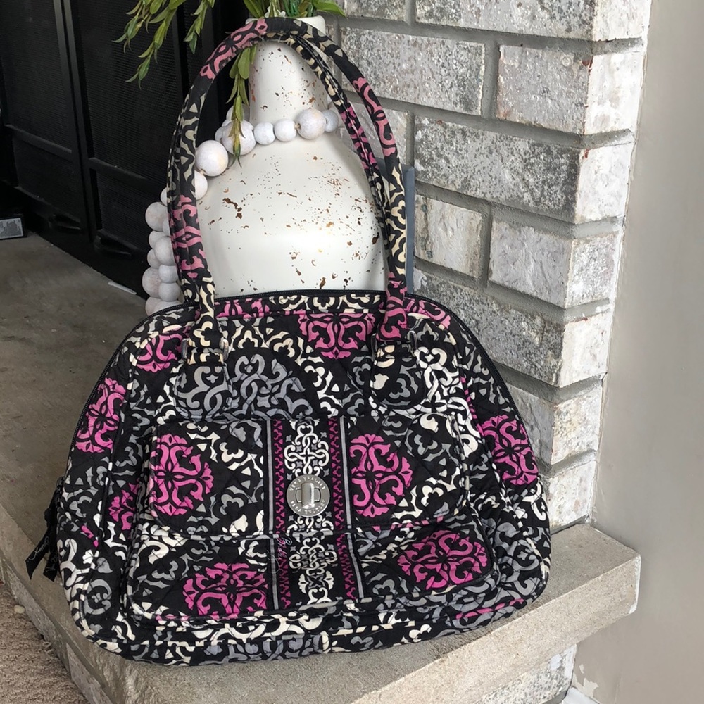 Vera Bradley Mid Size purse Canterbury Magenta retired pattern.